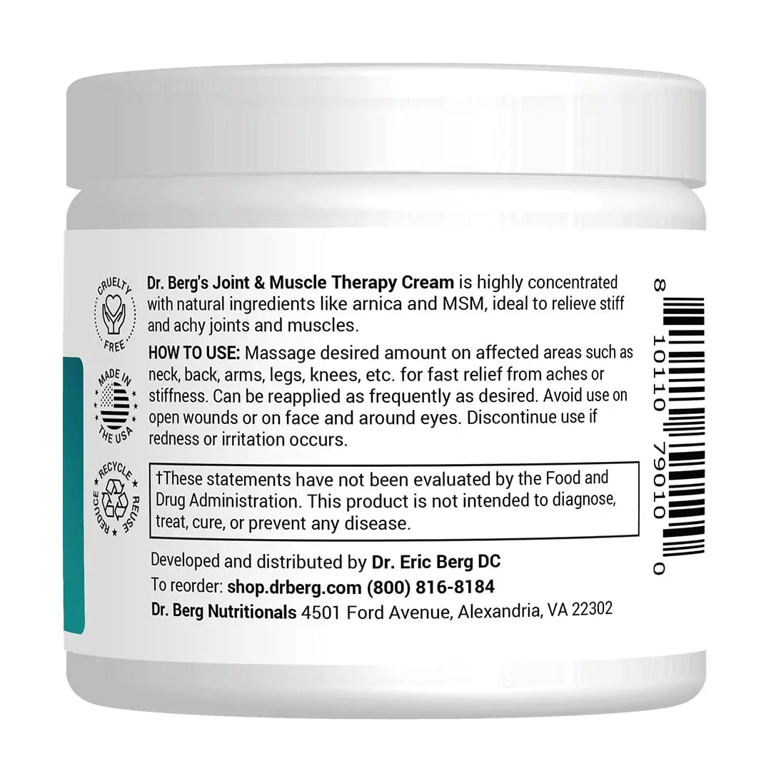 Dr. Berg's Joint & Muscle Cream - Workout Recovery, Full-Body Relaxation, Skin Nourishme Dr. Berg Nutritionals Au supplements