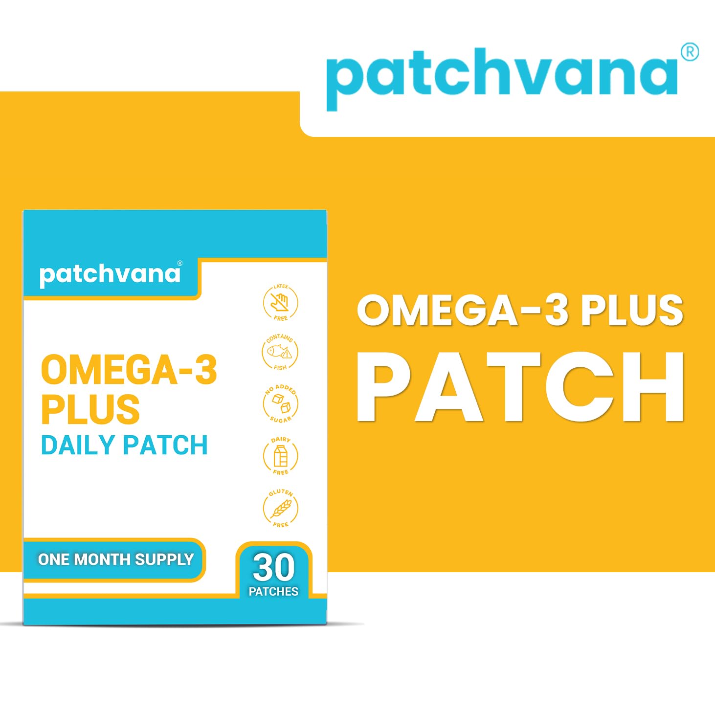 Patchvana Omega 3 Patch for Women & Men, 1 Month Supply, 30 Patches Patchvana Au supplements