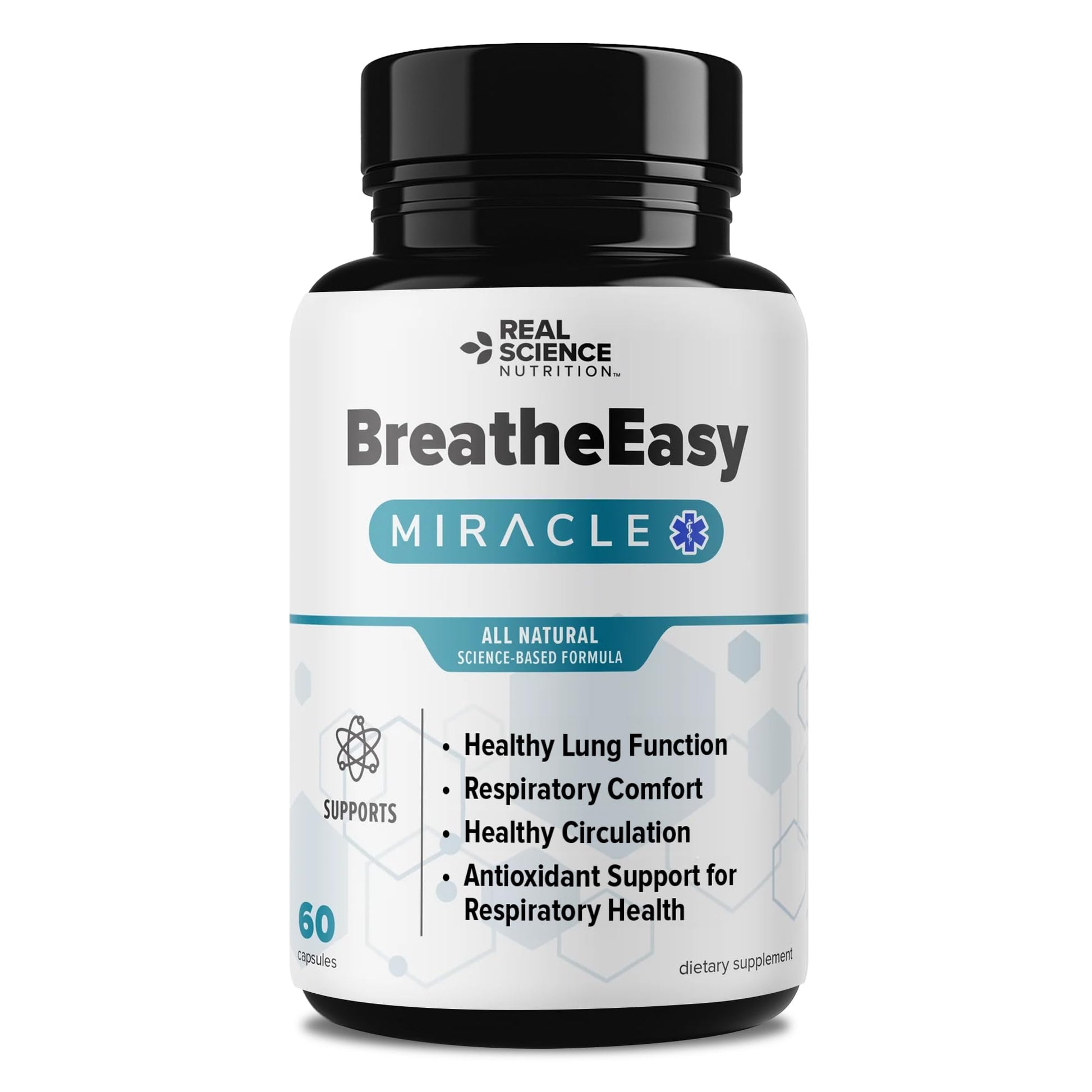 Real Science Nutrition BreatheEasy Lung Support Supplement for Lung Health & Respiratory Wellness – Lung Cleanse Formula with Vinitrox, GABA for Circulation Support - Made in USA - 60 Capsules Real Science Nutrition Au supplements