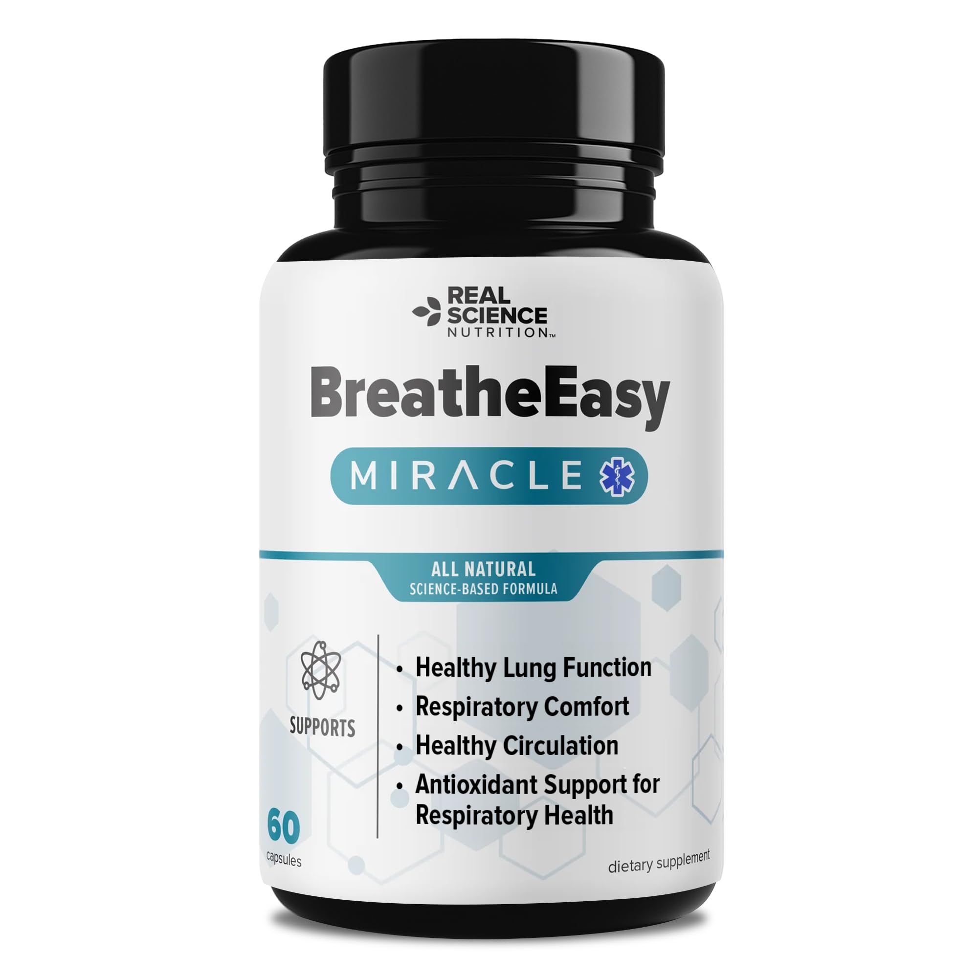Real Science Nutrition BreatheEasy Lung Support Supplement for Lung Health & Respiratory Wellness – Lung Cleanse Formula with Vinitrox, GABA for Circulation Support - Made in USA - 60 Capsules Real Science Nutrition Au supplements