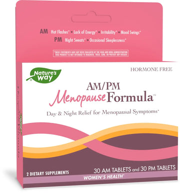 Nature's Way AM/ PM Menopause and Hot Flash Relief*, Hormone-Free Formulas Including Nature's Way Au supplements
