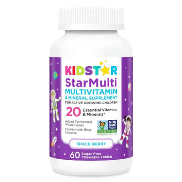 KidStar Nutrients StarMulti, Chewable Multivitamin and Multimineral Tablets for Kids, Plus Organic Fermented Whole Foods KidStar Nutrients Au supplements