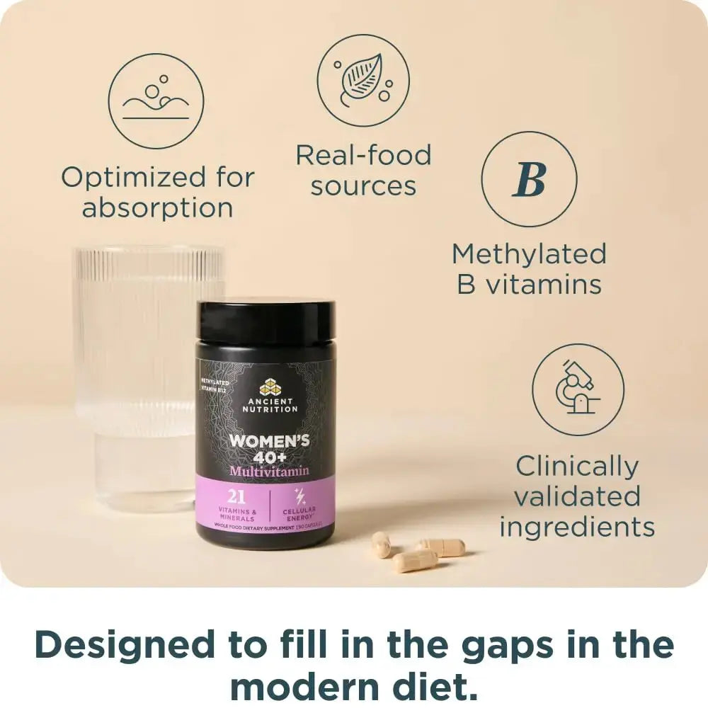 Ancient Nutrition Multivitamin for Women 40, Multi Vitamin and Immune Support with Vitamin D & C, 20 Vitamins and Minerals Ancient Nutrition Au supplements