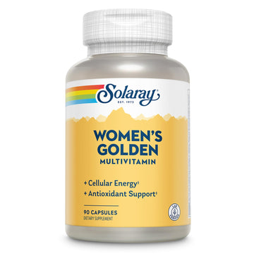 SOLARAY Women's Golden Multivitamin Supplement - Daily Wellness Vitamins for Women, Nutrient Rich, Cellular Energy Support Caps, Complex with Vitamins A, C, D, & E, Biotin, Calcium & More- 90 Capsules SOLARAY Au supplements