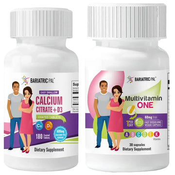 BariatricPal 30-Day Bariatric Vitamin Bundle Multivitamin ONE 1 per Day! Capsule with 60mg Iron Easy Swallow Calcium Citrate BariatricPal Au supplements