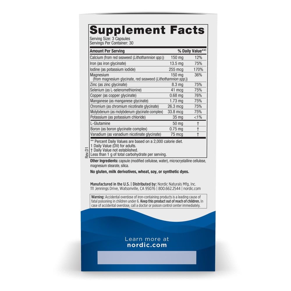 Nordic Naturals Multi Minerals, Unflavored - 90 Capsules - 11 Essential Minerals - Optimal Health & Wellness - Certified Vegan - Non-GMO - 30 Servings Nordic Naturals Au supplements