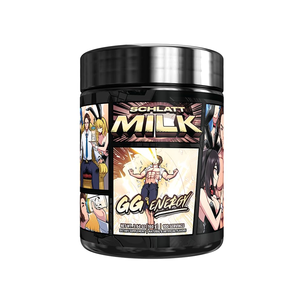 Gamer Supps GG Energy - Schlatt Milk by jschlatt (100 Servings) - Keto Friendly Gaming Energy and Nootropic Blend, Sugar Free + Organic Caffeine + Vitamins + Immune Support, Powder Drink Gamer Supps Au supplements