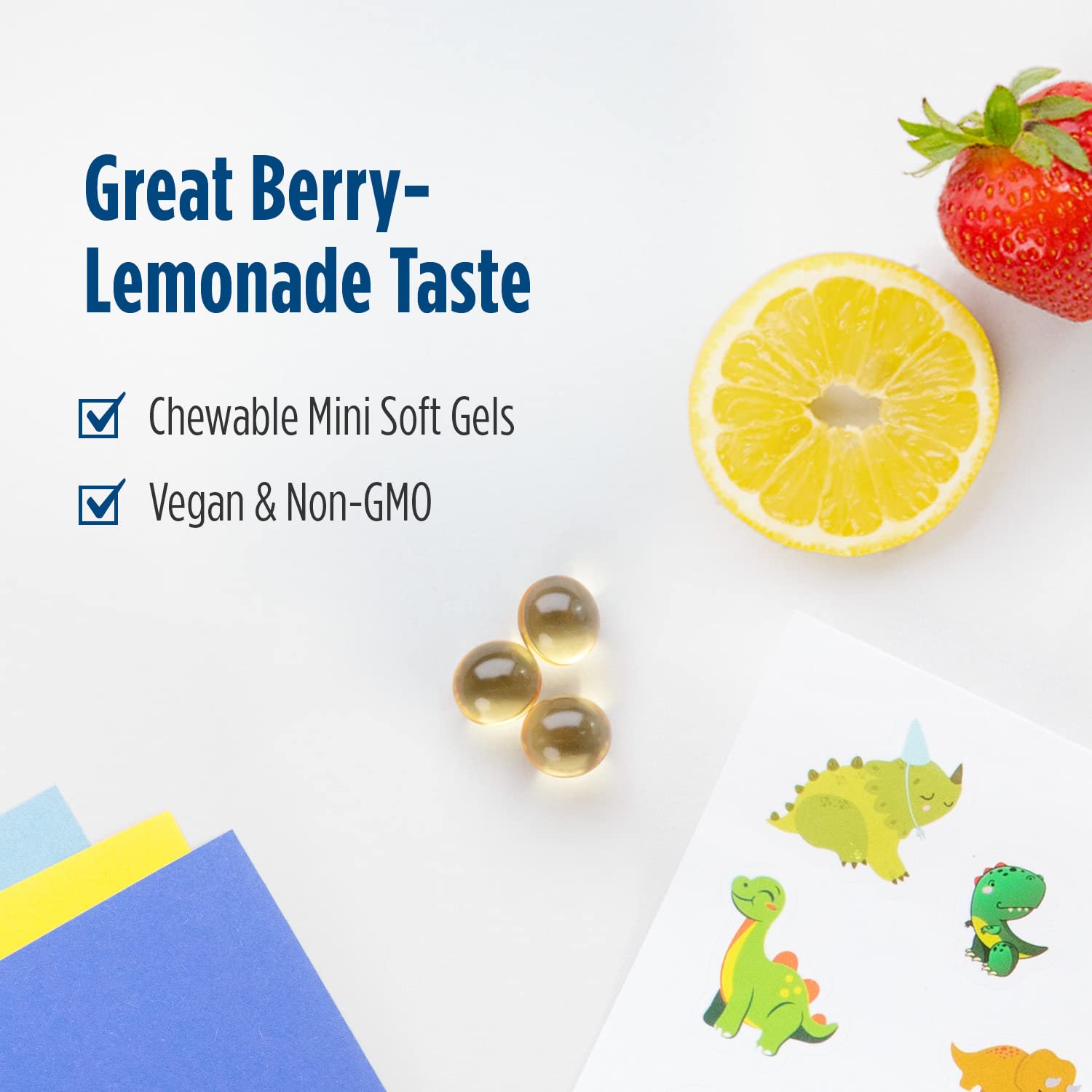 Nordic Naturals Children's DHA Vegetarian - Kids DHA Omega-3 Supplement -Algae Oil - Berry Lemonade Mini Chewables - Plant-Based Formula for Ages 3+ - 120 Soft Gels - 40 Servings Nordic Naturals Au supplements