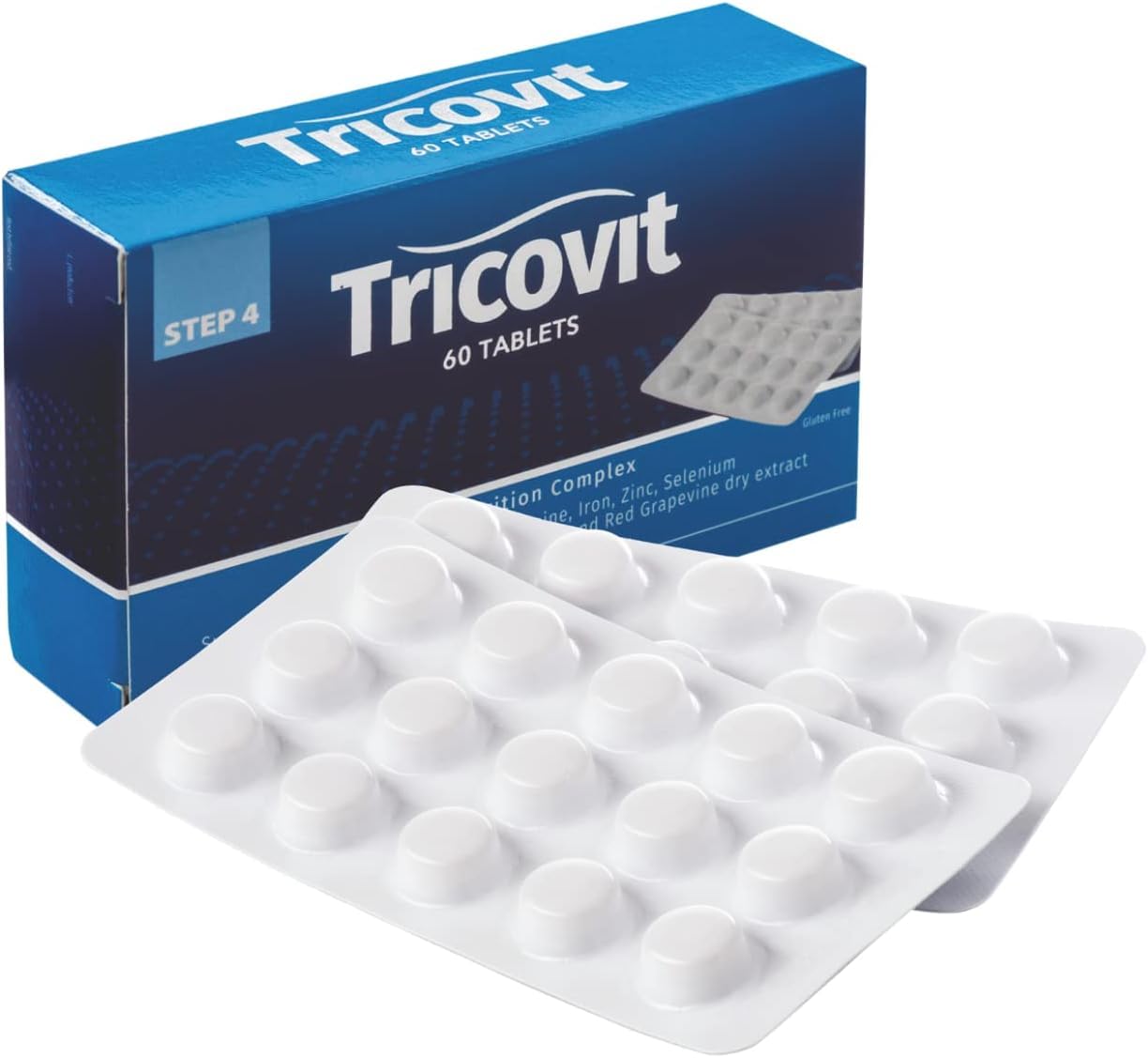 Tricovit Hair Growth Supplement - Nail & Hair Health Vitamins with Amino Acids, Minerals & Antioxidants - Dermatologist-Formulated & Gluten-Free Vitamins and Supplements for Women & Men (60 tablets) Tricovit Au supplements