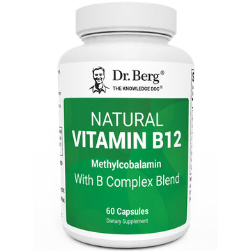 Dr. Berg Natural Vitamin B12 1000 mcg with B Complex Blend - Methylcobalamin B12 for Energy, Nerve Health, and Cognitive Function* - Methylated B12 with Folate - 60 Capsules (2-Month Supply) Dr. Berg Nutritionals Au supplements