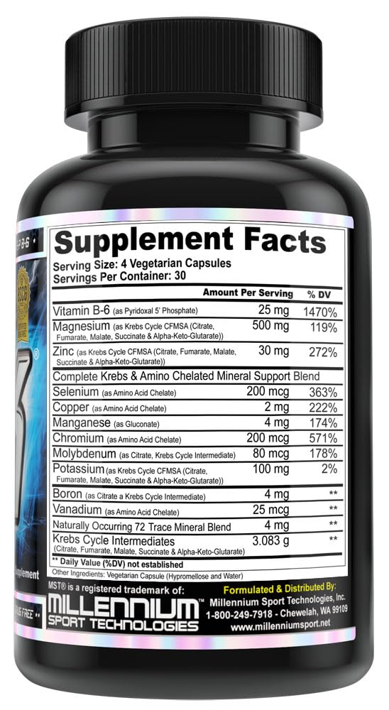 MST ZMK (Zinc & Magnesium as Krebs Chelates (as Citrate, Fumarate, Malate, Succinate, Alpha-Keto-Glutarate. With Mineral Support Blend & Trace Minerals. Support ATP, Sleep, Muscle Recovery, 120 V Caps MST Au supplements
