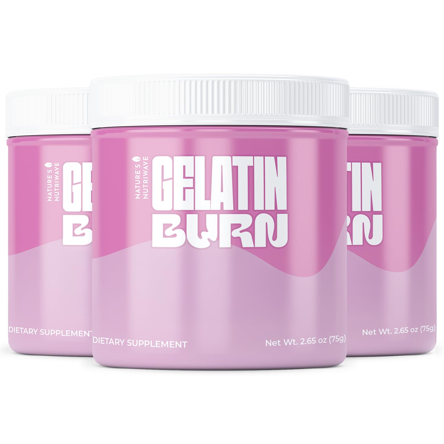 Nature’s NutriWave Gelatin Burn – Natural Powder Supplement with Vitamins, Minerals & Botanical Extracts – Non-GMO, Easy to Mix, USA Made – 2.65Oz, 75g, 30 Servings, 3 Month Supply Nature’s NutriWave Au supplements