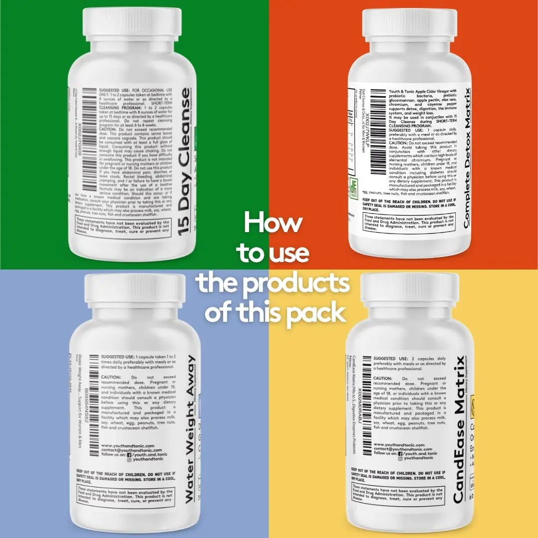 Youth & Tonic Complete Body Detox for Cleanse, Normal Acidity Gut Level and Water Youth & Tonic Au supplements