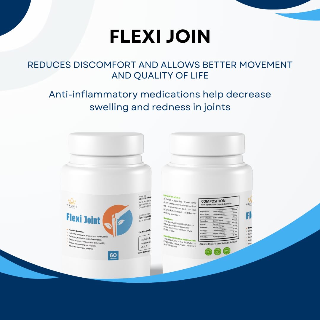 PECOS WELLNESS Flexi Joint Supplement for Joint Health, 60 Capsules, Supports Mobility and Joint Protection PECOS WELLNESS Au supplements