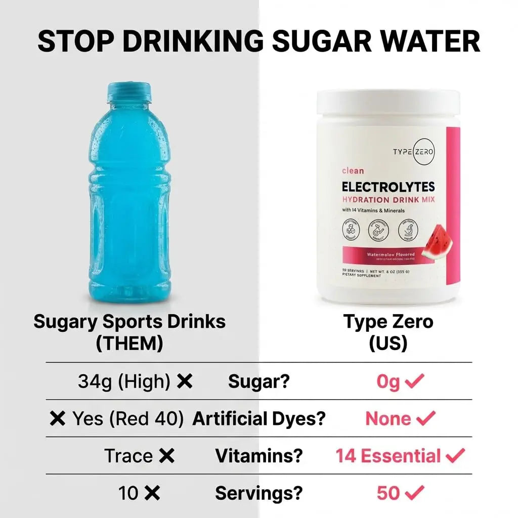 Type Zero Clean Electrolytes Hydration Powder Drink Mix + 14 Essential Vitamins & Minerals - Sugar Free, Zero Artificial Ingredients - Watermelon Flavor, 50 Servings Type Zero Au supplements