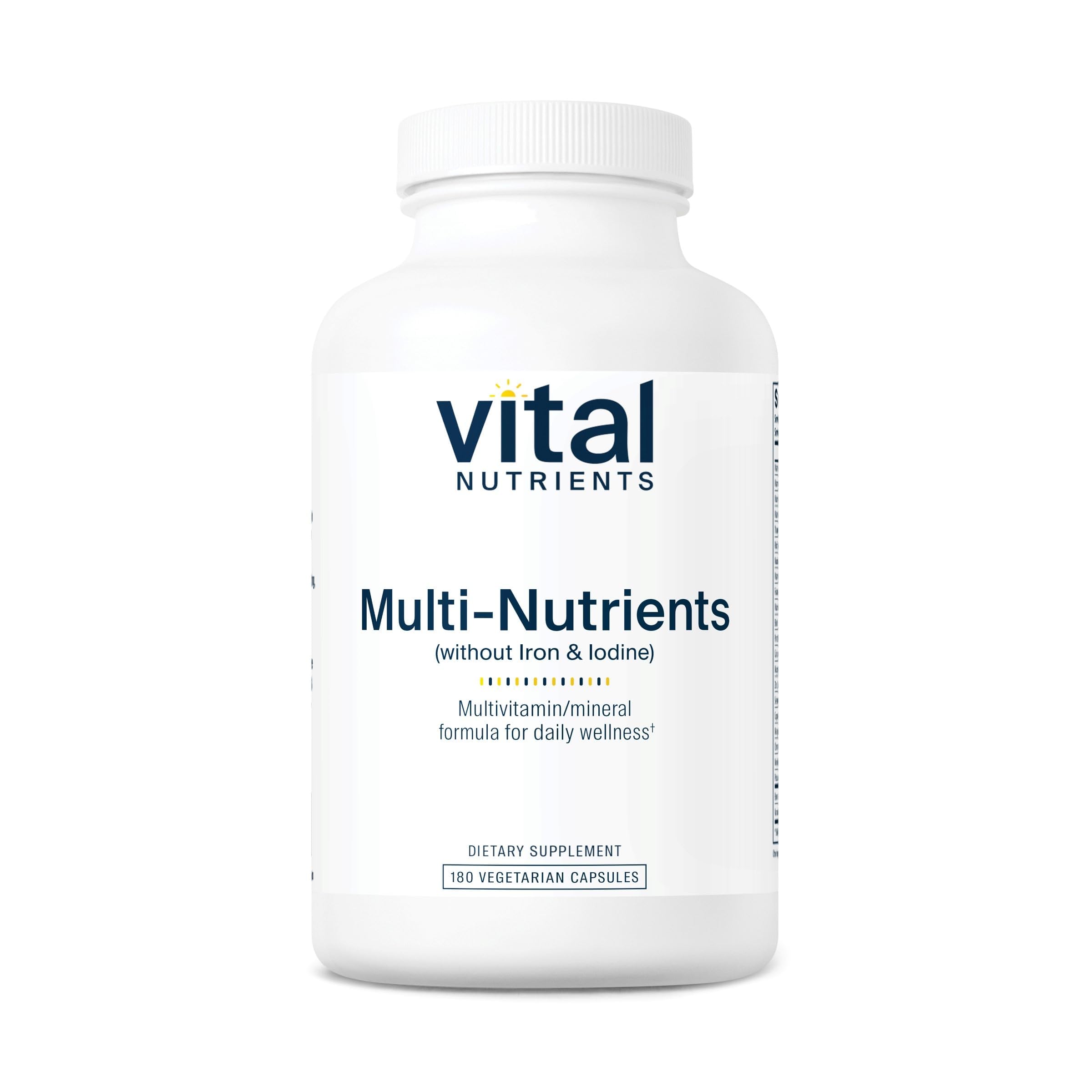 Vital Nutrients Multi-Nutrients (No Iron or Iodine) - Comprehensive Vegetarian Daily Multivitamin and Mineral Formula with Potent Antioxidants* - Gluten, Dairy, Soy Free - Non-GMO - 180 Capsules Vital Nutrients Au supplements