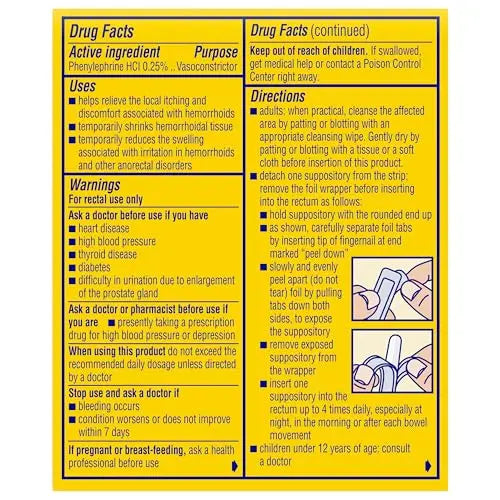 Preparation H Hemorrhoid Suppositories For Itching And Discomfort Relief - 12 Count (Pack of 1) Preparation H Au supplements