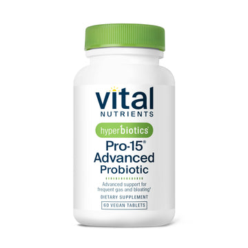 Hyperbiotics Vital Nutrients Pro-15 Advanced Probiotics for Women and Men | 15 Strains + Kiwifruit | Clinically Studied Daily Probiotics for Digestive Health, Gas, & Bloating | 60 Vegan Tablets Hyperbiotics Au supplements