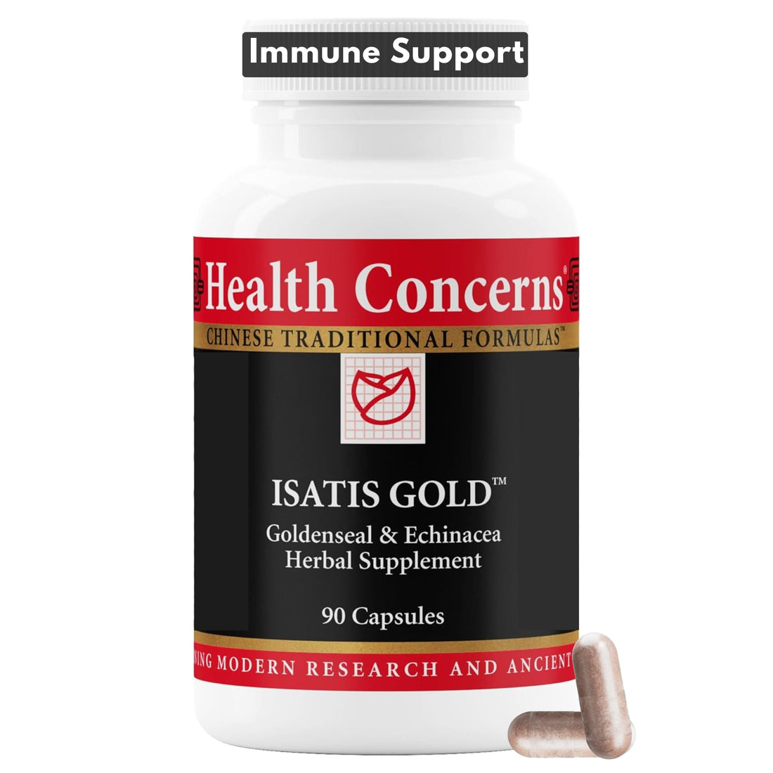 Health Concerns Isatis Gold - Immune System Support & Respiratory Tract Supplements - Echinacea, Platycodon, Goldenseal & Ligusticum Root Extract - 90 Capsules Health Concerns Au supplements