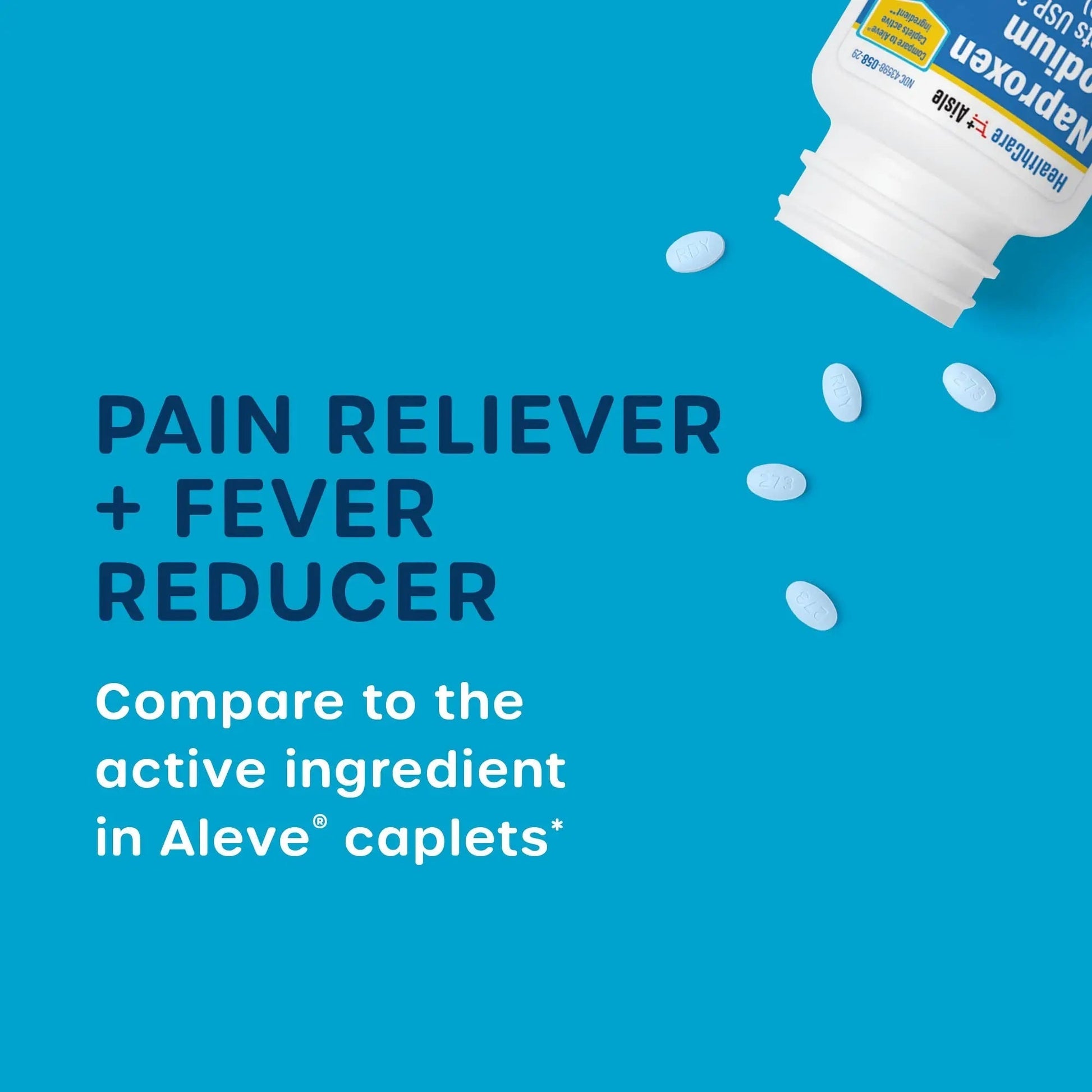 HealthCareAisle Naproxen Sodium, 220 mg - 200 caplets - Pain Reliever and Fever Reducer, Up to 12 Hours of Relief HealthCareAisle Au supplements
