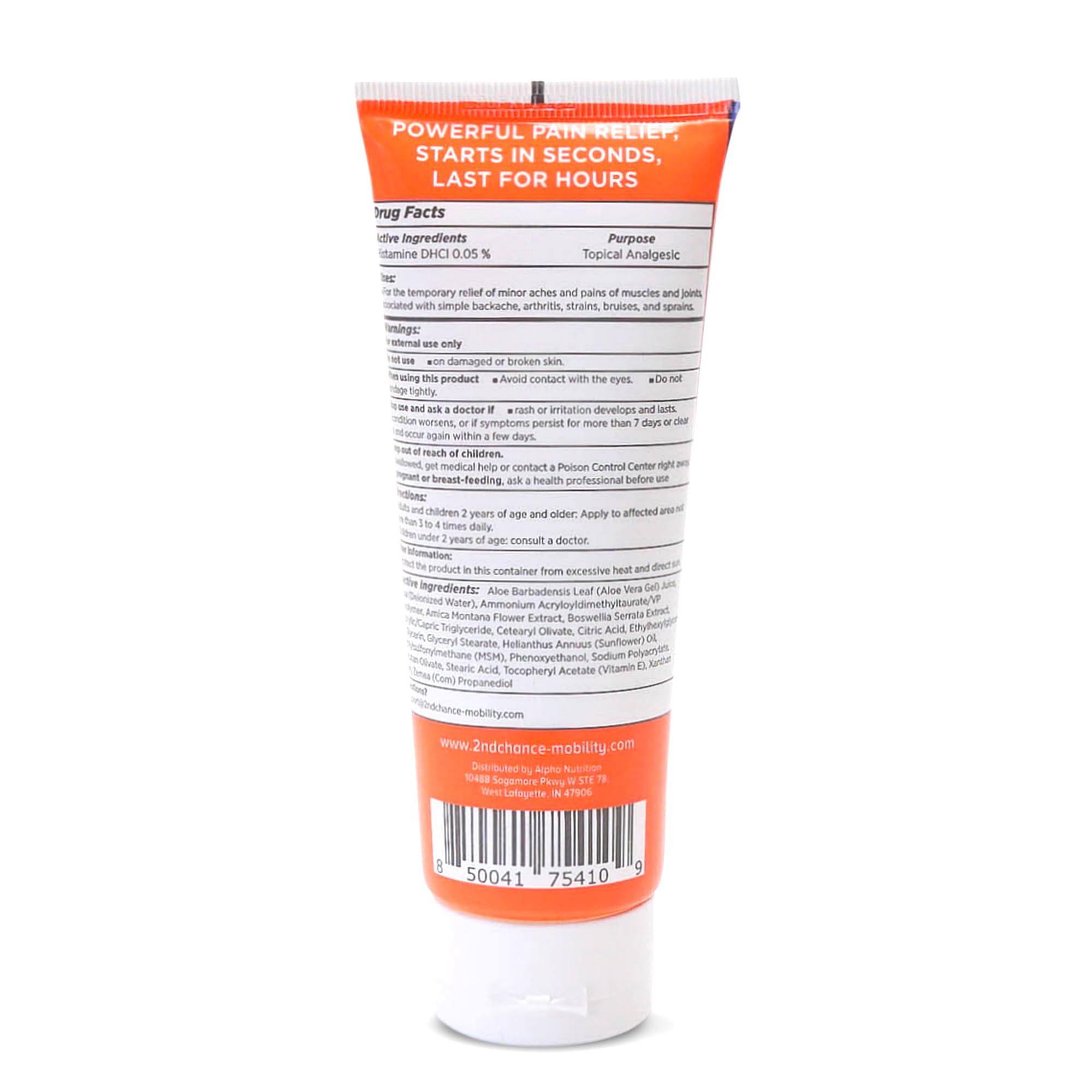 2nd Chance Mobility Pain Relief Cream, No Odor, Non-Greasy, Deep Penetrating, Moisturizing Topical Cream for Joint, Back, Muscle Ache Pain 3.4oz 2ND CHANCE MOBILITY Au supplements
