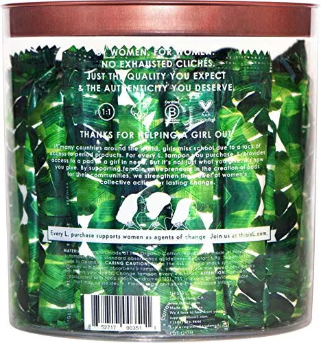 L. Organic Cotton Regular Absorbency Compact Tampons 30 Count L. Au supplements