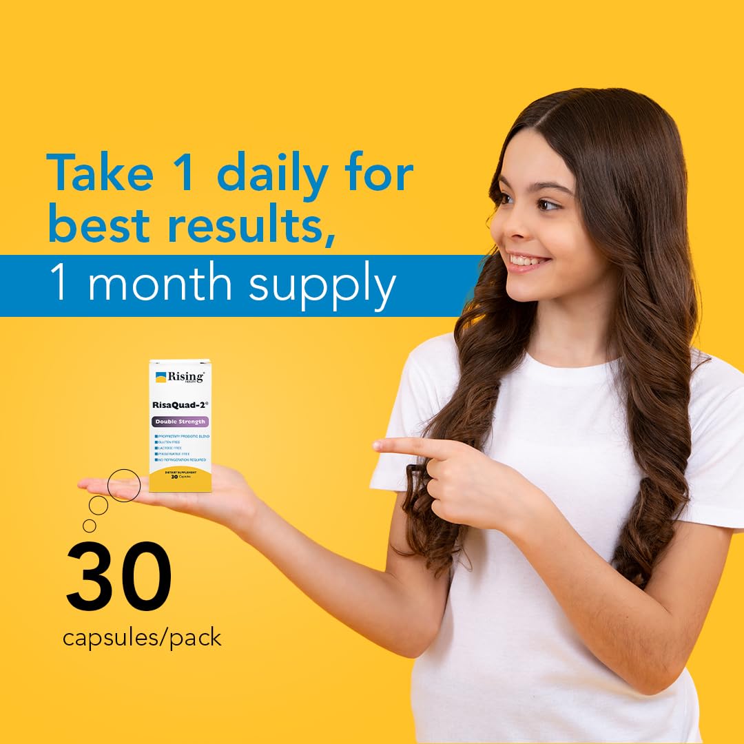 Rising Risaquad-2 Probiotic Dietary Supplement -375mg Pack of 30 Capsules Rising Au supplements