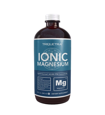 Liquid Magnesium | 8 oz - Ionic Magnesium Chloride, Highest & Fastest Absorption - Calm Mood, Sleep, Muscle Cramps & Spasms, Natural Laxative – Vegan, Glass Bottle (96 Servings) Triquetra Health Au supplements
