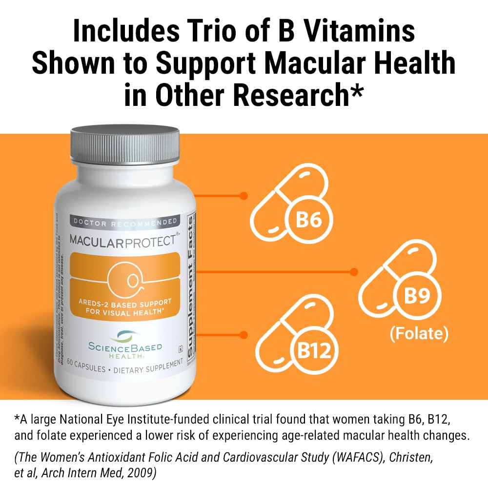 ScienceBased Health MacularProtect AREDS 2 Formula – Eye Health Vitamin & Mineral Supplement with Lutein, Zeaxanthin & B Vitamins for Macular & Vision Support – 60 Capsules ScienceBased Health Au supplements