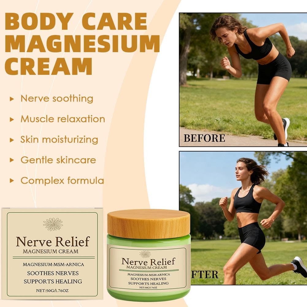 Total Relief Magnesium Cream for Nerve Relief with MSM & Arnica — Soothing Topical Support for Neuropathy & Muscle Relaxation — 2 Pack Value Set (3.52oz Total) Generic Au supplements