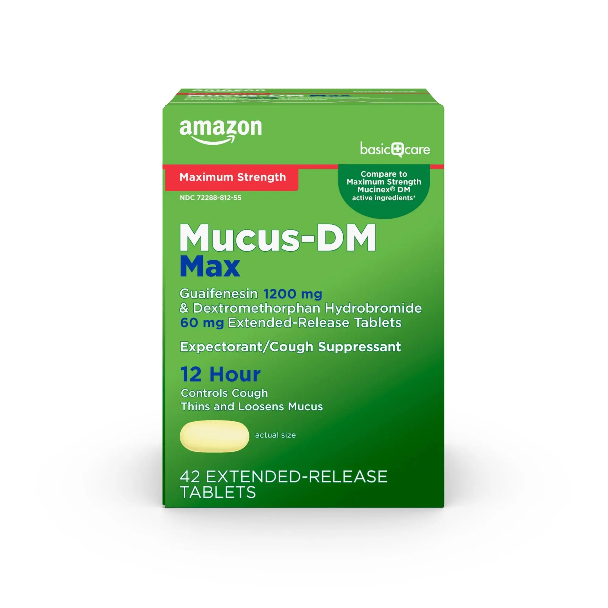 Amazon Basic Care Maximum Strength Mucus DM, Expectorant and Cough Suppressant Extended-Release Tablets, 42 Count Amazon Basic Care Au supplements