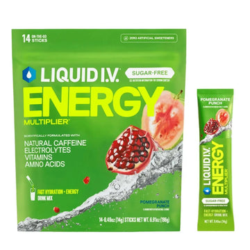 Liquid I.V.® Hydration Multiplier Sugar Free + Energy - Pomegranate Punch | Electrolyte Powder Drink Mix | 1 Pack (14 Servings) Liquid I.V. Au supplements