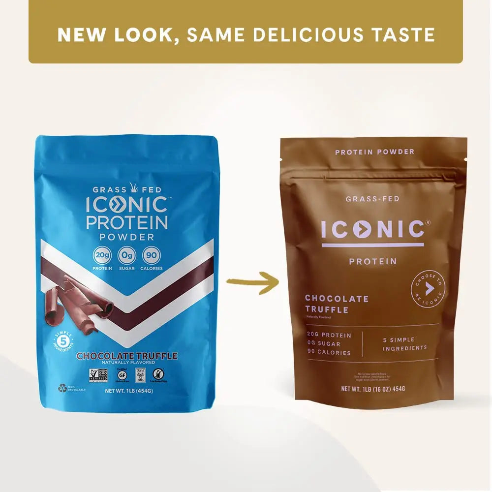 ICONIC Protein Powder, Chocolate Truffle - Sugar Free, Low Carb Protein Powder - Lactose Free, Gluten Free, Non-GMO - 20g Grass Fed Whey & Casein Protein ICONIC Au supplements