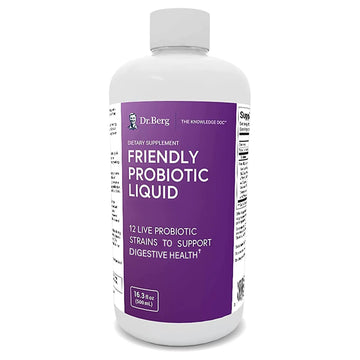 Dr. Berg's Friendly Probiotic Liquid Supplement Drink Mix w/ 12 Live Probiotics Strains Dr. Berg Nutritionals Au supplements