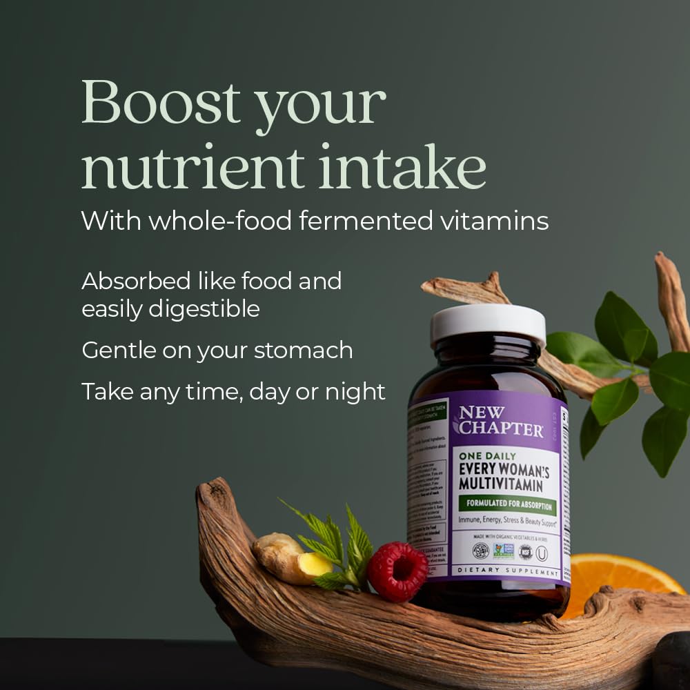New Chapter Women’s Multivitamin, Iron, B6, B12, Biotin for Hair Growth, D3, Vit C, Zinc for Immune & Stress Support, Gentle on an Empty Stomach, One Daily, Non-GMO, Gluten-Free, 18+, 72 Tablets New Chapter Au supplements