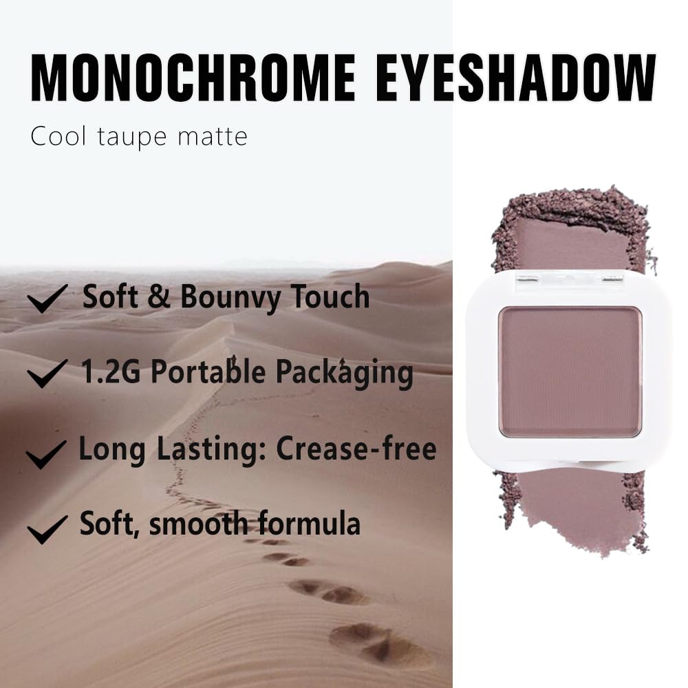 evpct Mauve Taupe Plum Matte Single Eye Shadow Palette Makeup for Older Women, Plum Lavender Purple Natural Cream Eyeshadow Palette for Green Eyes, High Pigment Mini Monochrome Eyeshadow evpct Au supplements