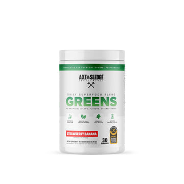 Axe & Sledge Super Greens and Reds Powder – Greens Drink with Superfoods, Probiotics & Digestive Enzymes for Energy, Gut Health & Bloating | Strawberry Banana Axe & Sledge Au supplements