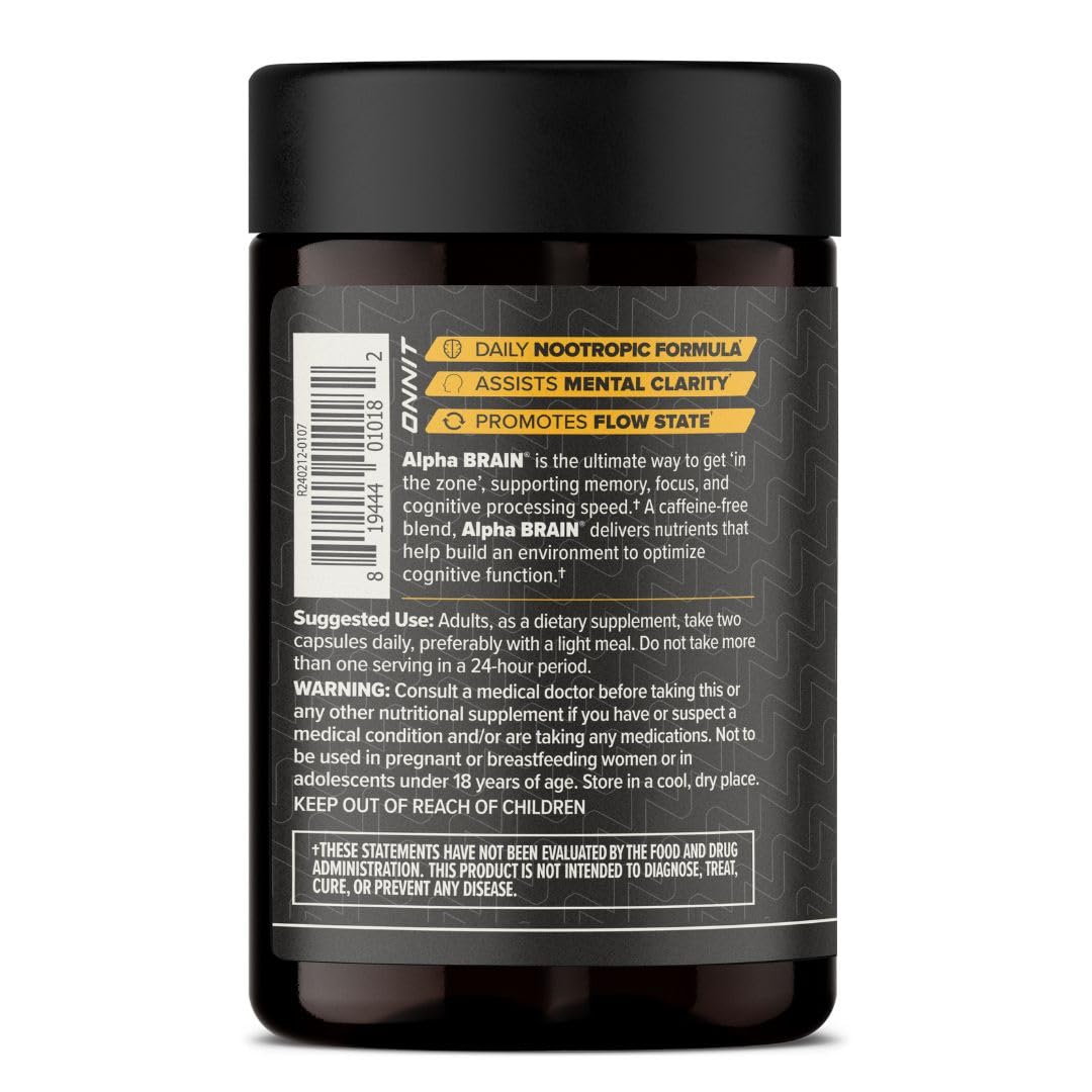 ONNIT Alpha Brain Nootropic Capsules for Men & Women, IGEN Non-GMO Tested Memory, Focus & Mental Clarity, with L-Theanine and Vitamin B6, 90 Count Each, Pack of 4 (360 Capsules) ONNIT Au supplements