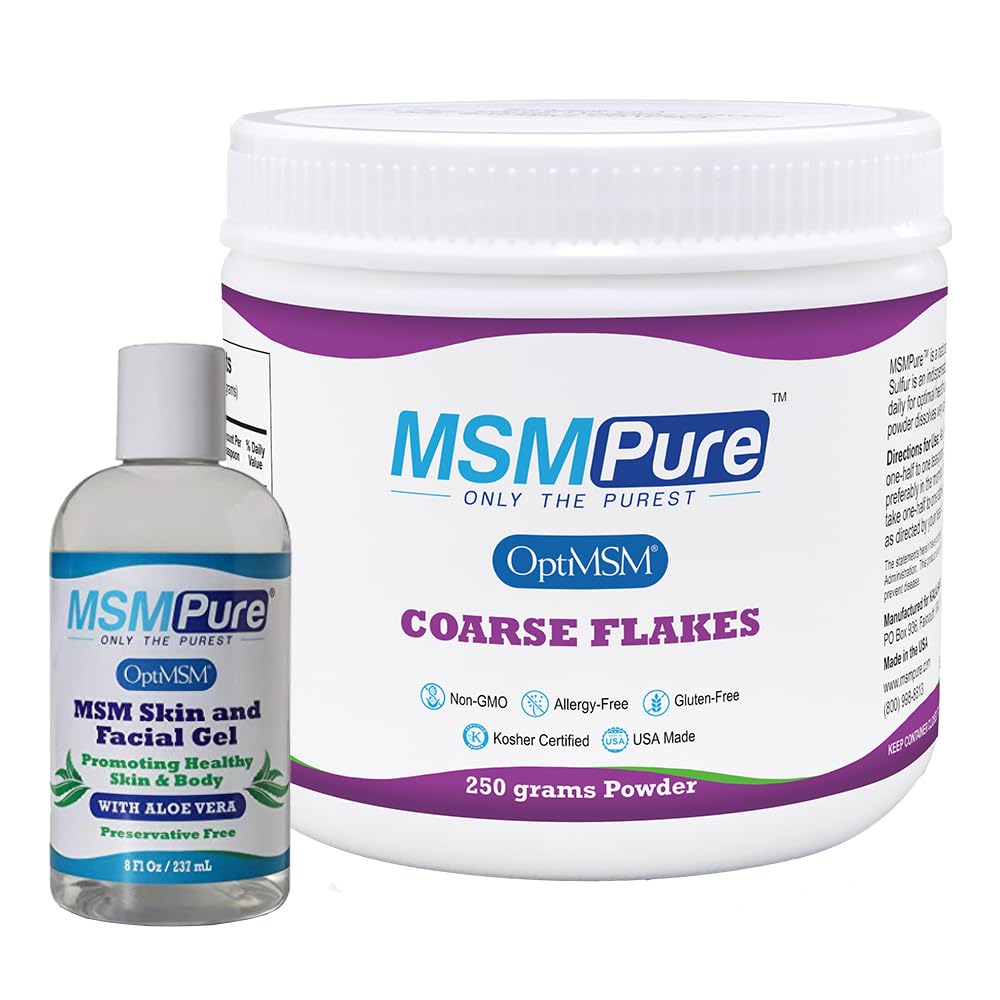 KALA HEALTH MSMPure MSM Coarse Flakes 8.8oz and MSM Gel With Organic Aloe 8oz Bundle KALA HEALTH Au supplements