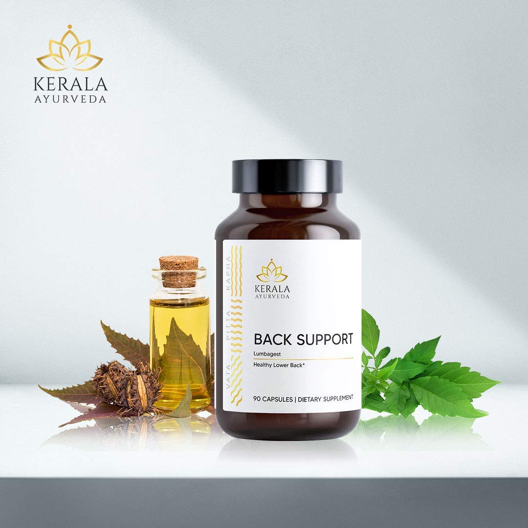 Kerala Ayurveda Back Support Herbal Capsules - Eases Occasional Discomfort of Lower Back & Supports Normal Movement of Spine, 90 Count Kerala Ayurveda Au supplements