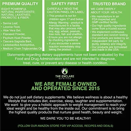 THE ENCLARE NUTRITION Colon Cleanser Detox. Premium 15 Day Fast-Acting Diet Pills THE ENCLARE NUTRITION Au supplements
