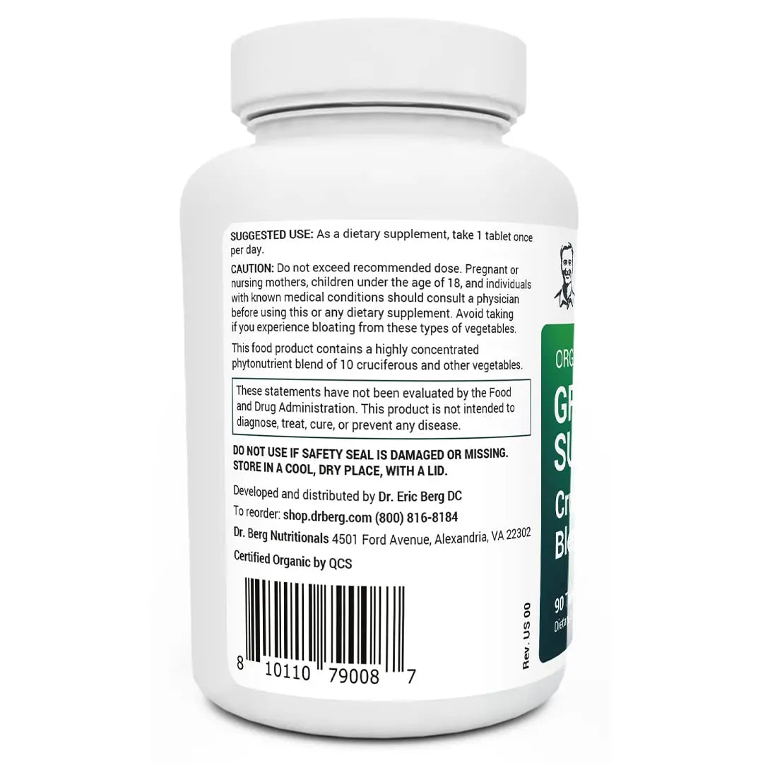 Dr. Berg's Greens Superfood Cruciferous Vegetable Tablets - Vegetable Supplements Dr. Berg Nutritionals Au supplements
