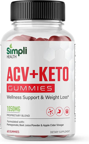Nutrocell Simpli Health ACV Ketos Gummies Keto Apple Cider Vinegar 1050mg, Simplihealth Nutrocell Au supplements