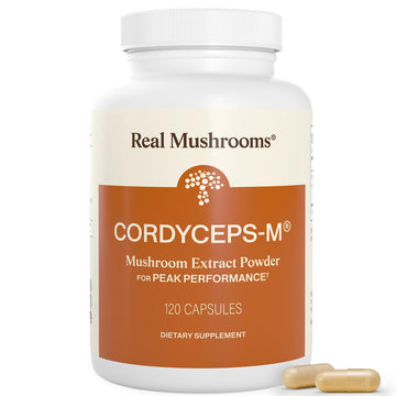 Real Mushrooms Supplement Capsules - Cordyceps Mushroom Powder Rich in Beta Glucans - Mushroom Pills Cordyceps for Energy and Performance - Vegan, Non-GMO, No Grain Fillers, 120 ct Real Mushrooms Au supplements