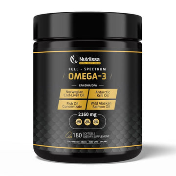 Nutriissa Omega 3 - Full Spectrum - 180 Count - High Concentrate Formula Fish Oil, Krill Oil Nutriissa Au supplements