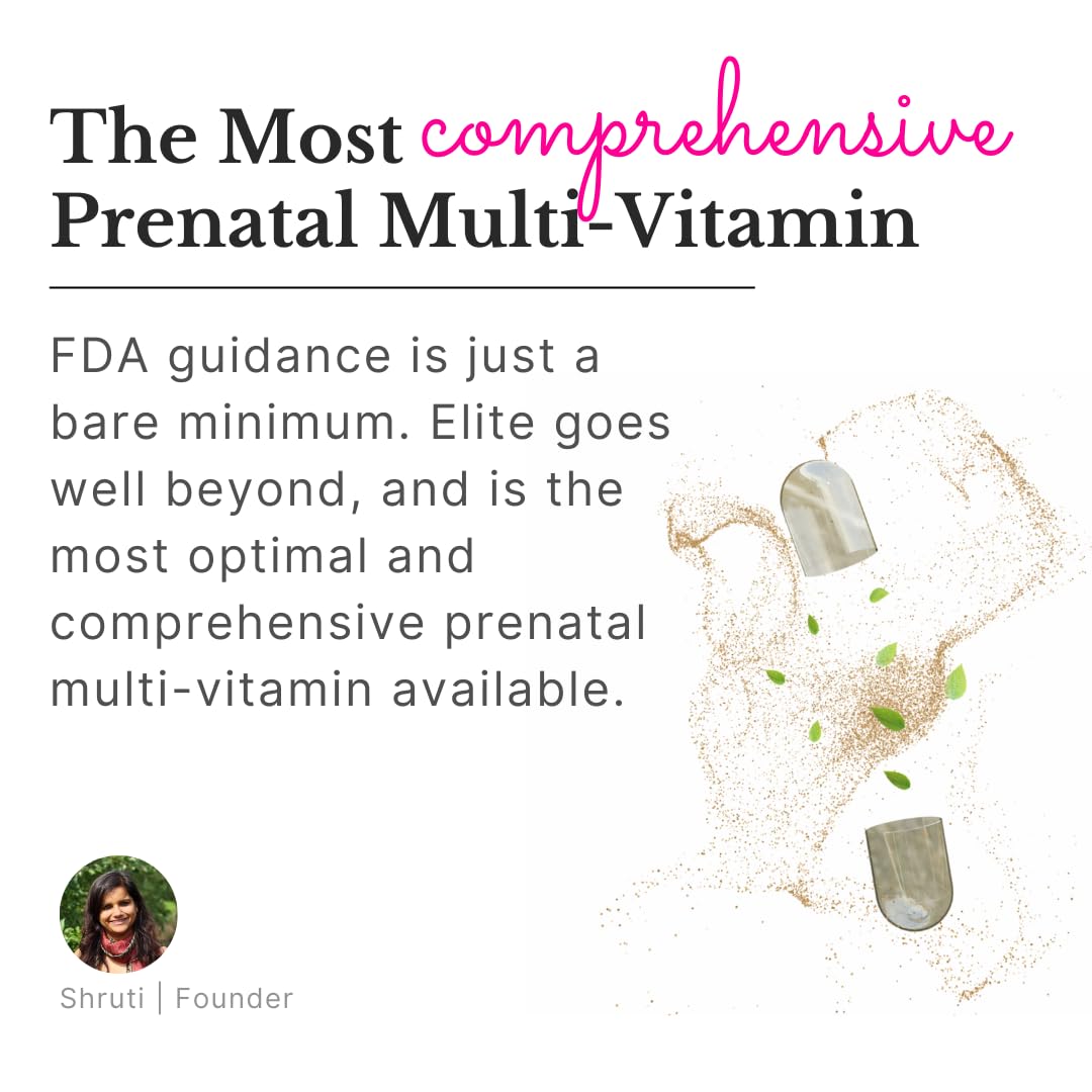 Ayurvedic Elite Prenatal Vitamins with Folate, Choline, Iron, Iodine & more | Made in USA | Optimal Bioavailability | Supports Baby's Growth and Brain Development | 30 Day Supply - OSH Wellness Freshly Moms Au supplements