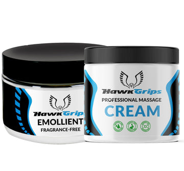 HawkGrips 8oz Massage Emollient and 8oz Massage Cream Bundle, Unscented, IASTM Massage, Cupping Therapy, Whole Body Muscle Cream, Deep Tissue Professional Massage Therapy HawkGrips Au supplements