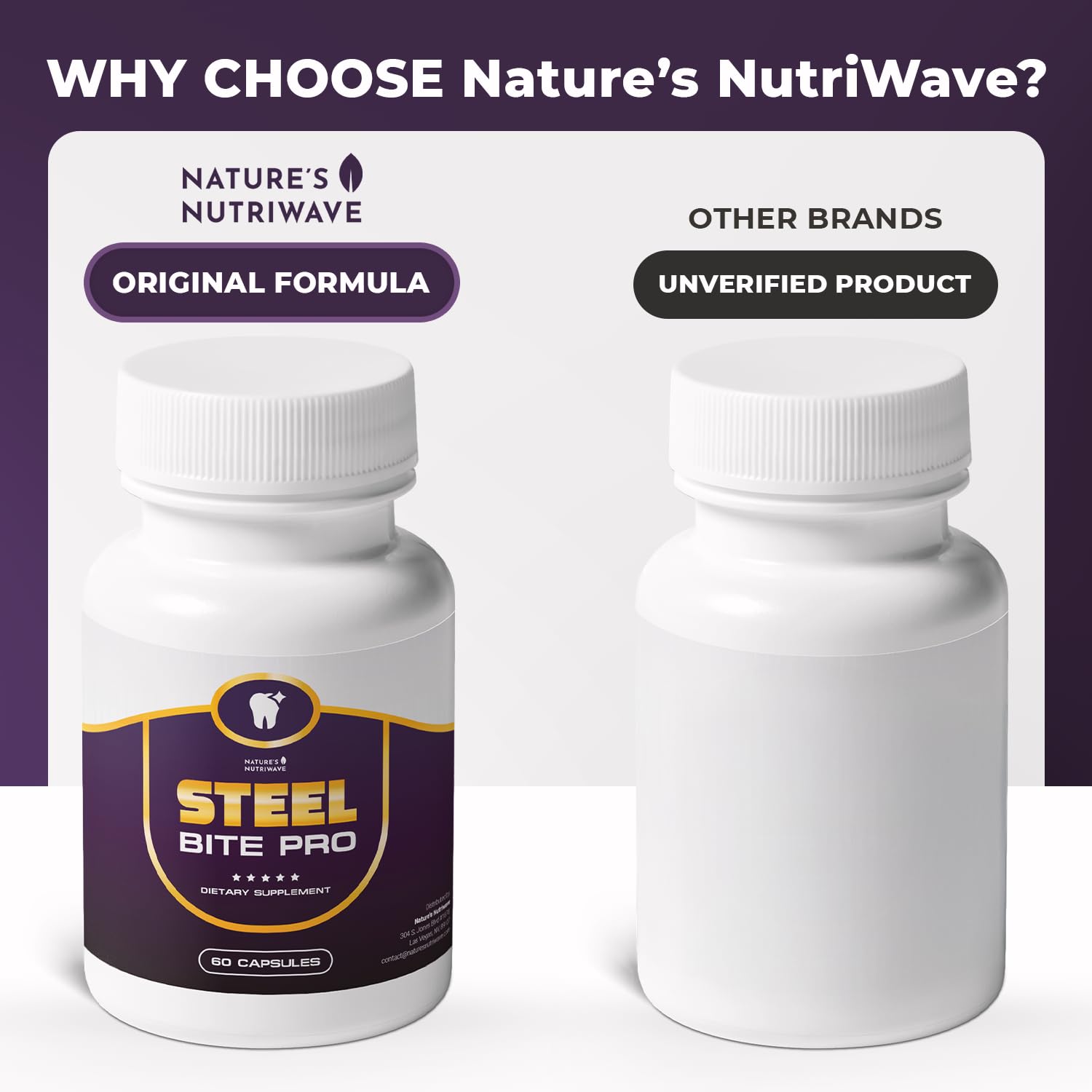 Nature’s NutriWave Steel Bite Pro Oral Wellness Supplement – 23 Plant-Based Ingredients with Zinc & Turmeric – Non-GMO, Made in USA, 60 Capsules, 1 Month Supply Nature’s NutriWave Au supplements