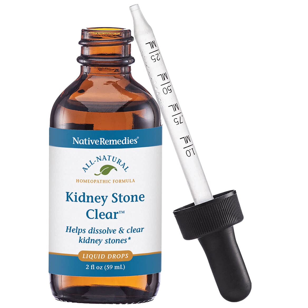 Native Remedies Kidney Stone Clear - Natural Homeopathic Formula Temporarily Helps Dissolve and Clear Kidney Stones - Relieves Pain, Nausea and Vomiting - 59 mL Native Remedies Au supplements