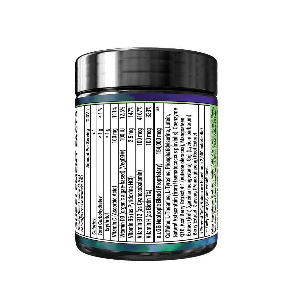 Gamer Supps GG Energy - JoJo's Ocean Stone Fruit (100 Servings) - Keto Friendly Gaming Energy and Nootropic Blend, Sugar Free + Organic Caffeine + Vitamins, Powder Drink Gamer Supps Au supplements
